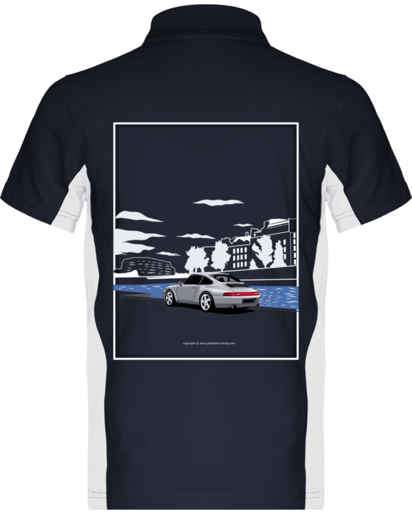 Polo Porsche 993 Paris rives de seine - Navy / White - Dos