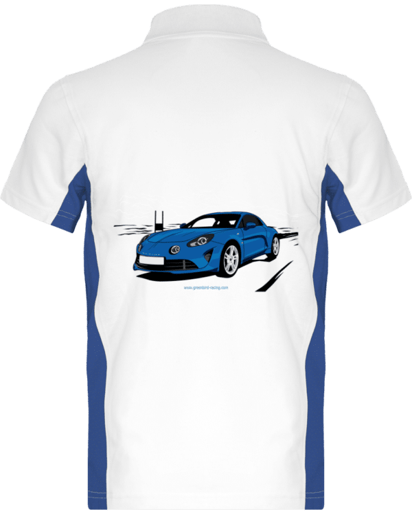 Polo Bicolore Alpine A110 pure Blanc et bleu - White / Royal Blue - Dos