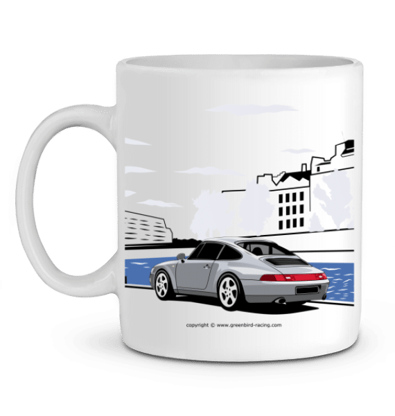 Mug Porsche 993 double face - BLANC - Profil gauche