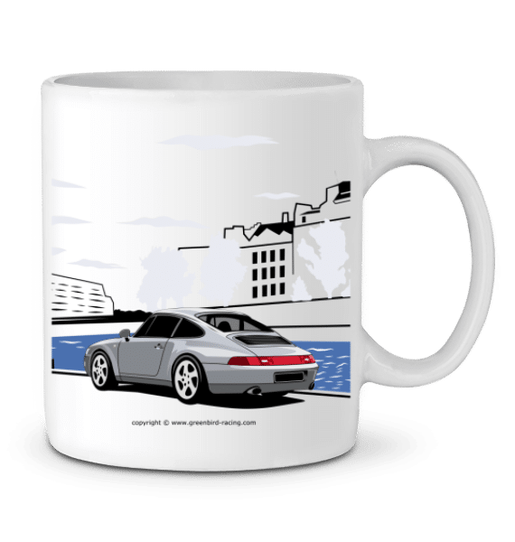 Double-sided Porsche 993 mug - WHITE - Straight profile