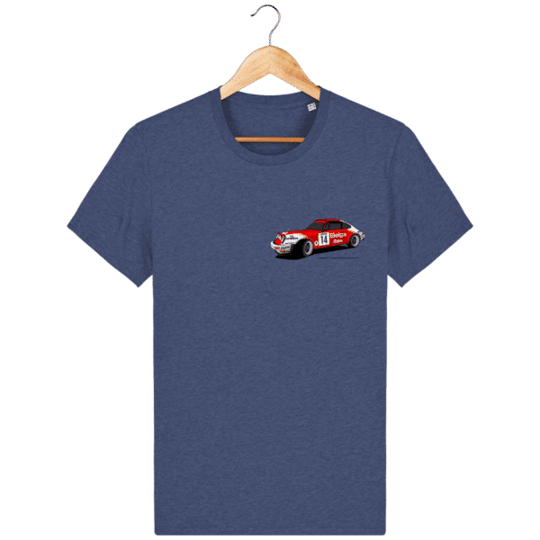 T-shirt Porsche 911 RSR Belga Team rallye VHC - Dark Heather Indigo - Face