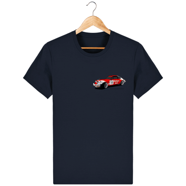 T-shirt Porsche 911 RSR Belga Team rallye VHC - French Navy - Face