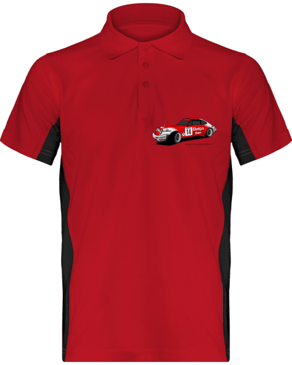 Polo Porsche 911 RSR Belga Team rallye VHC - Red / Black - Face