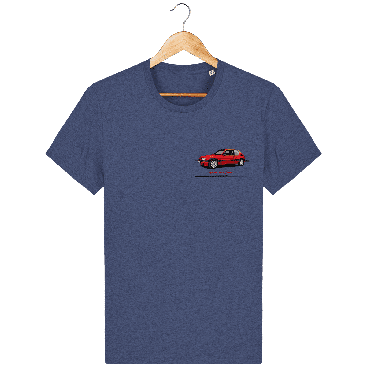 T-Shirt 205 GTI Addict coloris classiques - Dark Heather Indigo - Face dark-heather-indigo_face