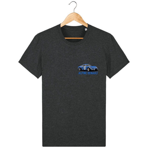 Alpine A110 blue t-shirt - Rallye Monte Carlo design - Vintage White - Back