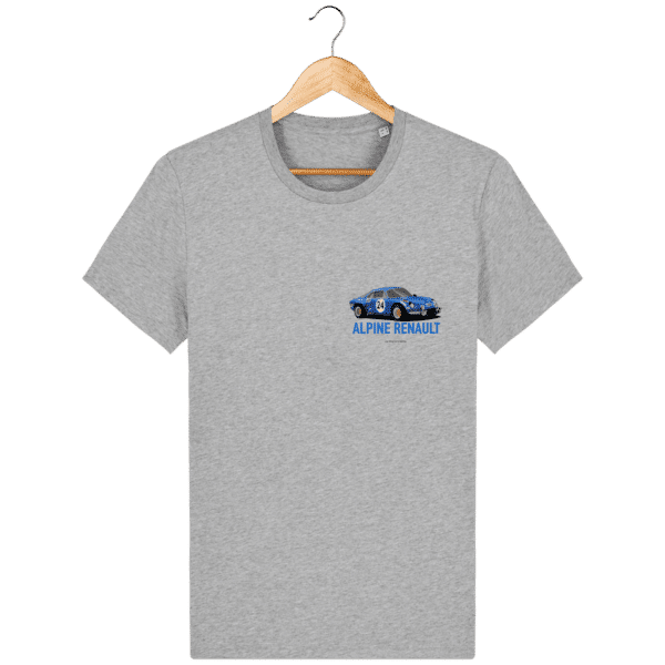 T-shirt Alpine A110 bleu – Dessin au Rallye Monte Carlo - Heather Grey - Face