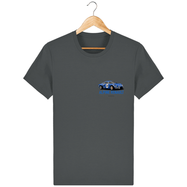 T-shirt Alpine A110 bleu – Dessin au Rallye Monte Carlo - Anthracite - Face