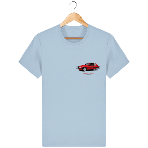 T-Shirt 205 GTI Addict coloris classiques - Sky blue - Face