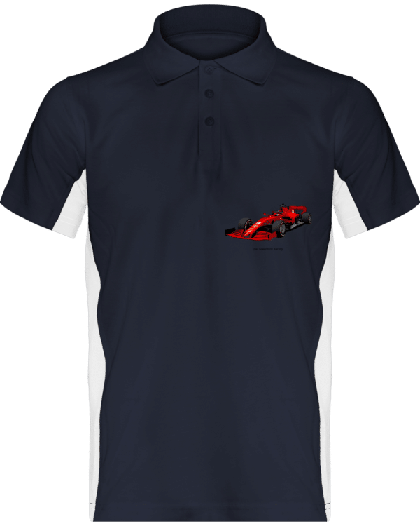 Polo Formule 1 Ferrari SF1000 charles Leclerc 2020 - Navy / White - Face