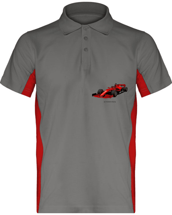 Polo Formula 1 Ferrari SF1000 charles Leclerc 2020 - Light Gray / Red - Face