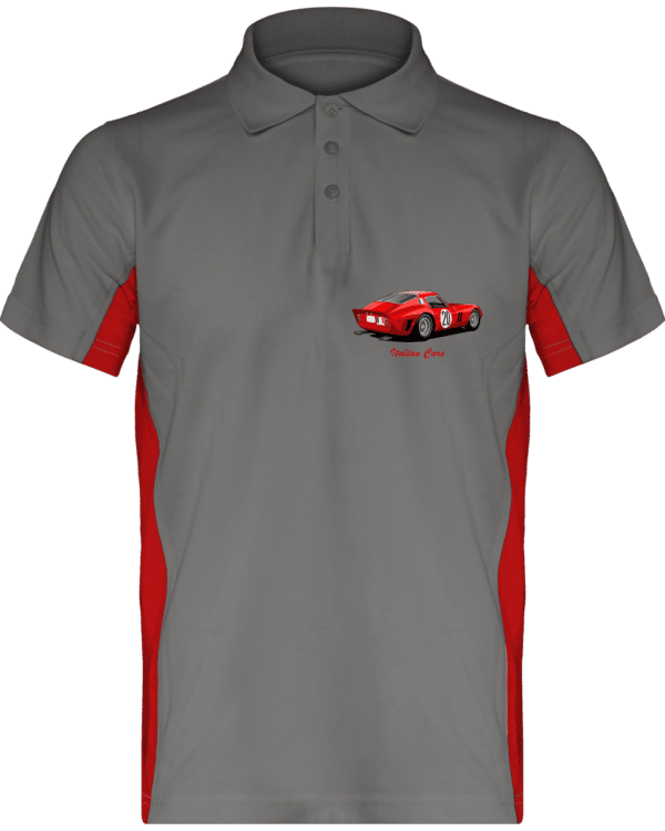 Ferrari GTO T-shirt - Light Gray / Red - Face