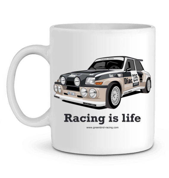 Renault Maxi 5 Turbo Diac Ceramic Mug - WHITE - Left Profile