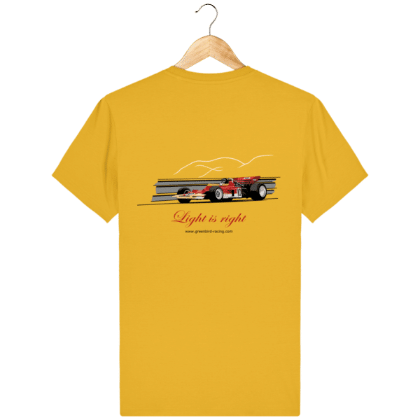 T-shirt Formule 1 1970 Lotus 72 Jochen Rindt Light is right - Spectra Yellow - Dos