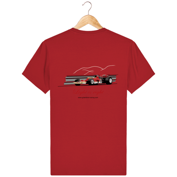 T-shirt Formula 1 1970 Lotus 72 Jochen Rindt Light is right - Red - Dos