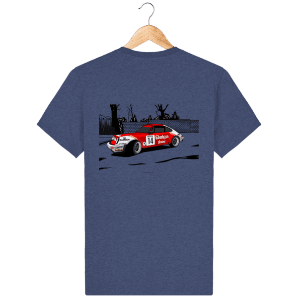 T-shirt Porsche 911 RSR Belga Team rallye VHC - Dark Heather Indigo - Dos