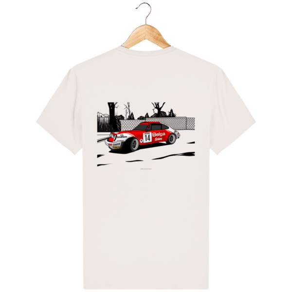 T-shirt Porsche 911 RSR Belga Team rallye VHC - Vintage White - Dos