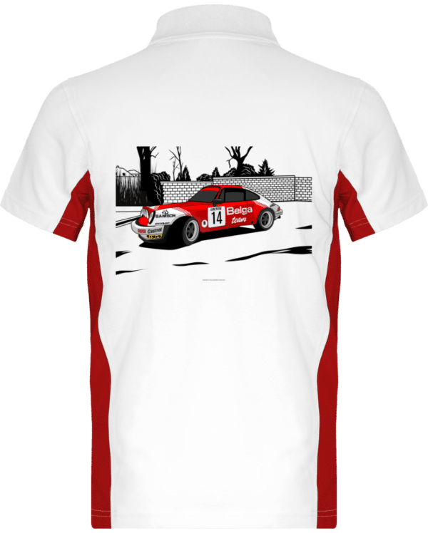 Polo Porsche 911 RSR Belga Team rally VHC - White / Red - Back