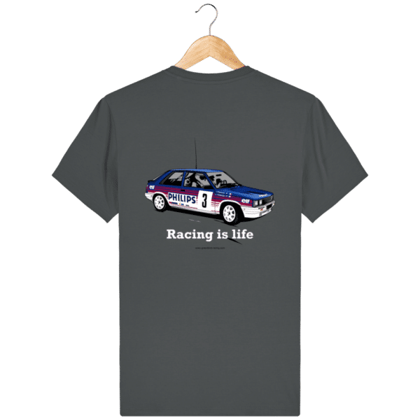 T-shirt R11 turbo de rallye grA Déco Philips Jean Ragnotti - Anthracite - Dos