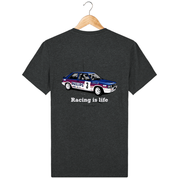 GrA Déco Philips R11 Turbo Rally T-shirt Jean Ragnotti - Dark Heather Gray - Back