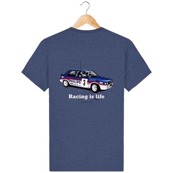 GrA Deco Philips R11 Turbo Rally T-shirt Jean Ragnotti - Dark Heather Indigo - Back