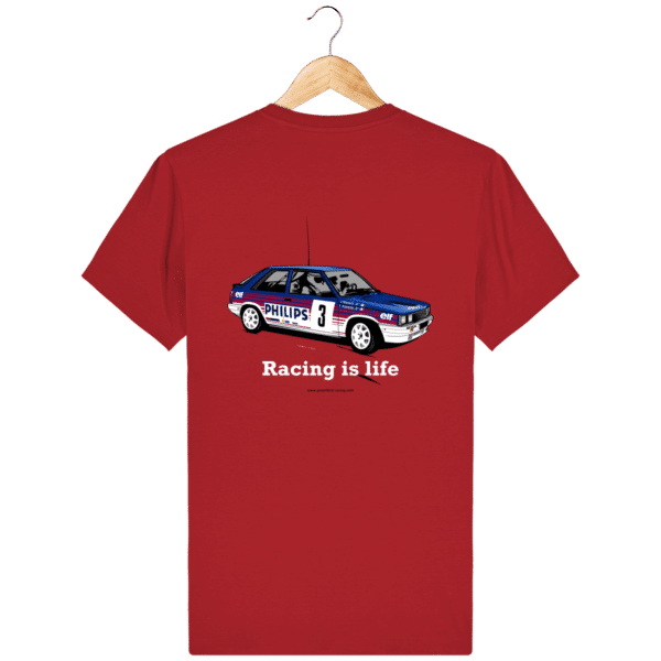 T-shirt R11 turbo de rallye grA Déco Philips Jean Ragnotti - Red - Dos