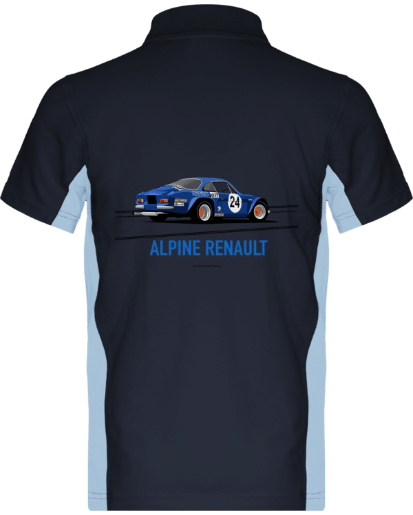T Shirt ALPINE RENAULT A110 championne du monde 1973 coloris classiques - Navy / Sky Blue - Dos