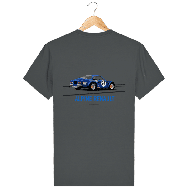 Alpine A110 blue t-shirt - Rallye Monte Carlo design - Anthracite - Back