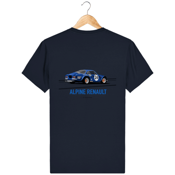 Alpine A110 blue t-shirt - Rallye Monte Carlo design - French Navy - Back