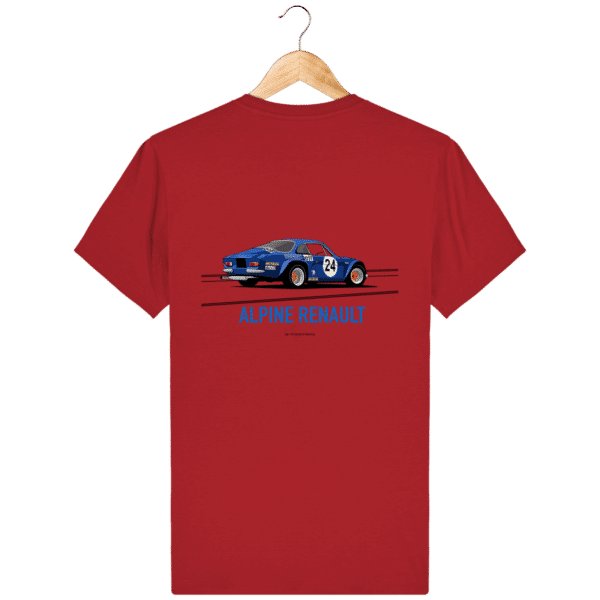 T-shirt Alpine A110 bleu – Dessin au Rallye Monte Carlo - Red - Dos
