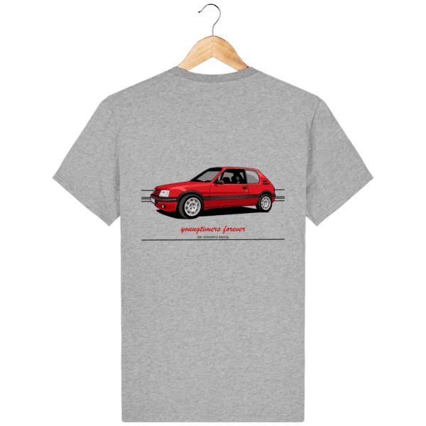 T-Shirt 205 GTI Addict classic colors - Heather Gray - Back