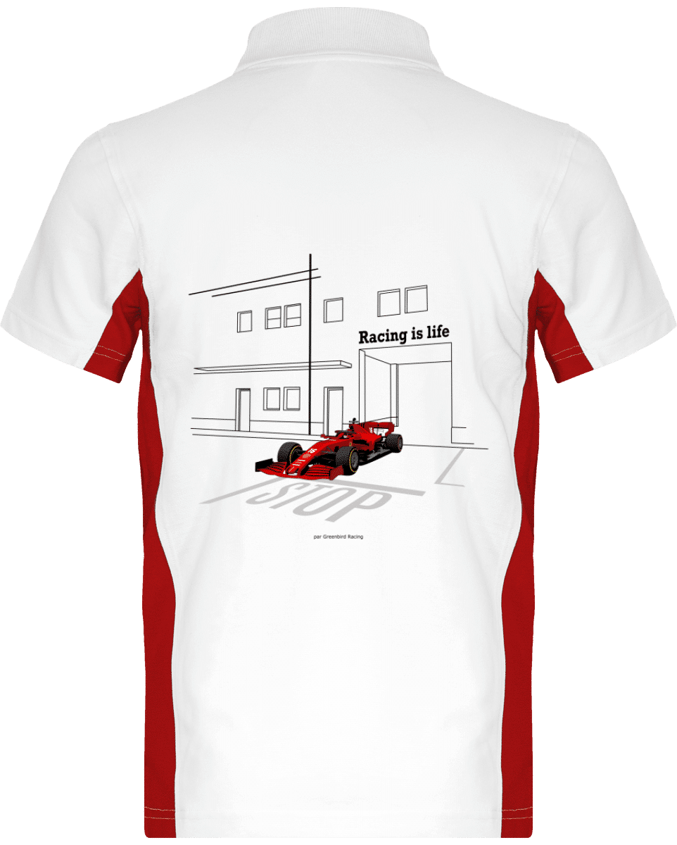 Polo Formule 1 Ferrari SF1000 charles Leclerc 2020 - White / Red - Dos