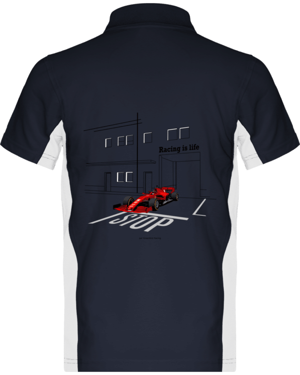 Polo Formule 1 Ferrari SF1000 charles Leclerc 2020 - Navy / White - Dos