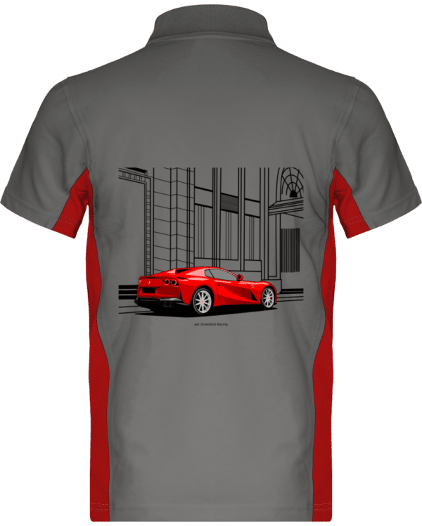 Ferrari 812 GTS Polo - Light Gray / Red - Back