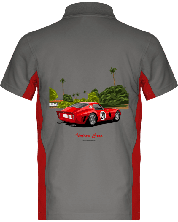 Ferrari GTO T-shirt - Light Gray / Red - Back