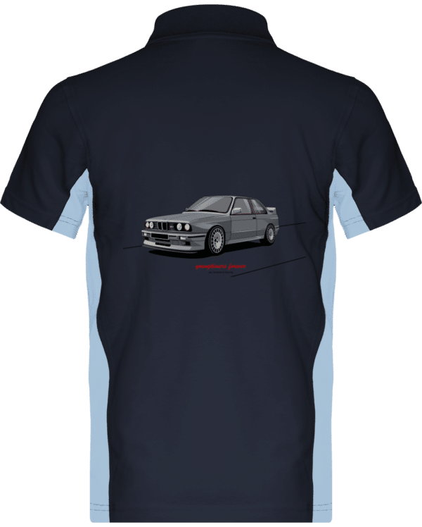 Polo BMW M3 E30 Motorsport grise - Navy / Sky Blue - Dos