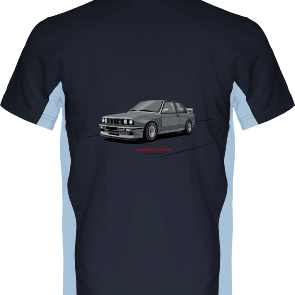 Polo BMW M3 E30 Motorsport grise - Navy / Sky Blue - Dos