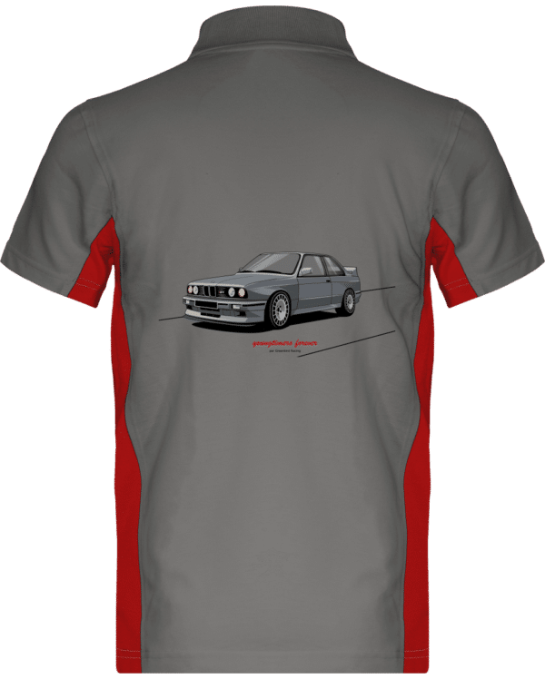 Polo BMW M3 E30 Motorsport grise - Light Grey / Red - Dos