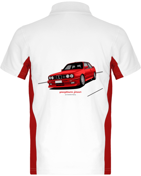 Polo M3 E30 rouge yountimers forever - White / Red - Dos