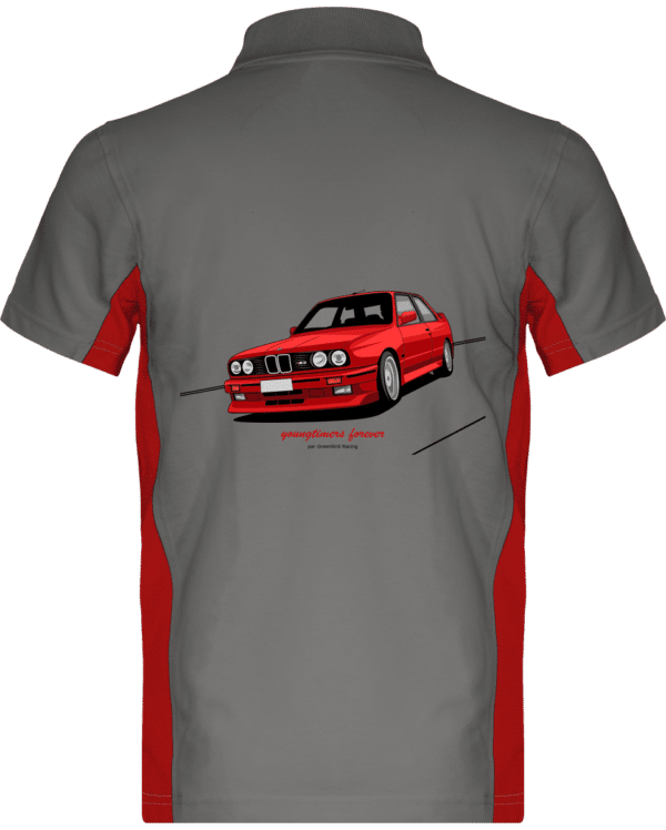Polo M3 E30 rouge yountimers forever - Light Grey / Red - Dos