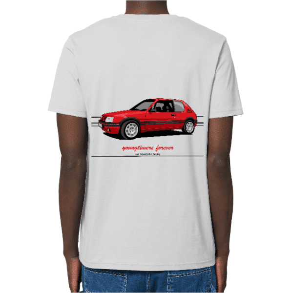 T-Shirt 205 GTI rouge Vallelunga imprimé dos + devant