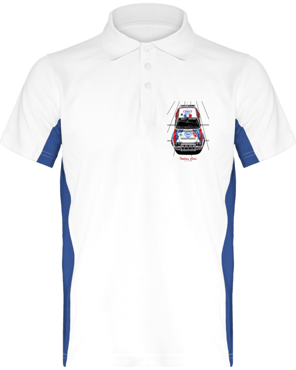 Polo Lancia Delta Integrale 16S grA VHC Italian Cars - White / Royal Blue - Face