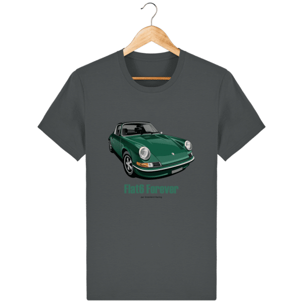 T-shirt Porsche vintage 2,4 verte 1968 - Anthracite - Face