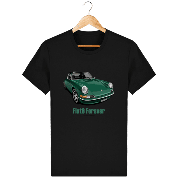 T-shirt Porsche vintage 2,4 verte 1968 - Black - Face