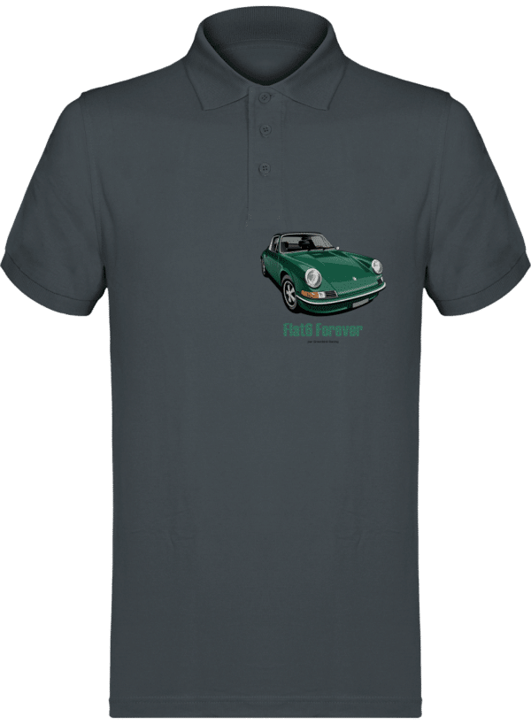 Polo Porsche Vintage 2,4l green 1968 flat6 Aircooled - TT Dark Gray - Face