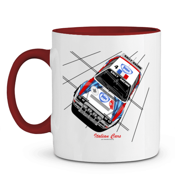 Lancia Delta 16S evo gr A VHC Mug - RED - Left profile