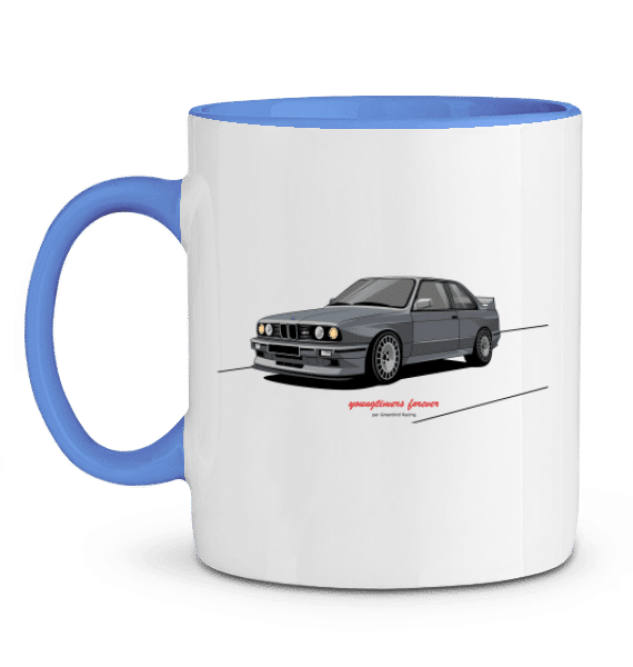 Mug BMW M3 E30 grise - BLEU CAMBRIDGE - Profil gauche