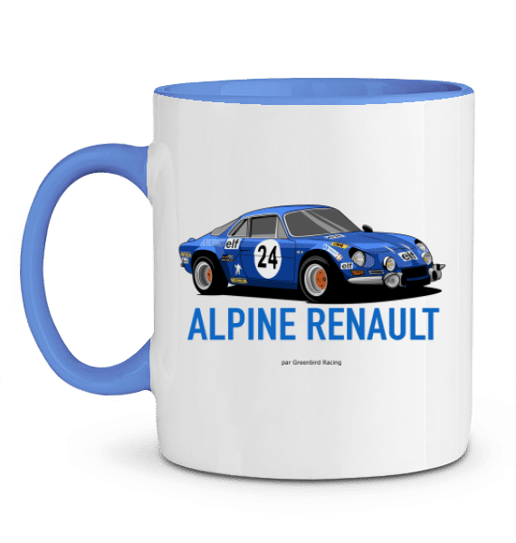 Mug ALPINE RENAULT A110 championne du monde 1973 - BLEU CAMBRIDGE - Profil gauche