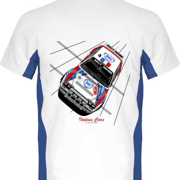 Polo Lancia Delta Integrale 16S grA VHC Italian Cars - White / Royal Blue - Dos