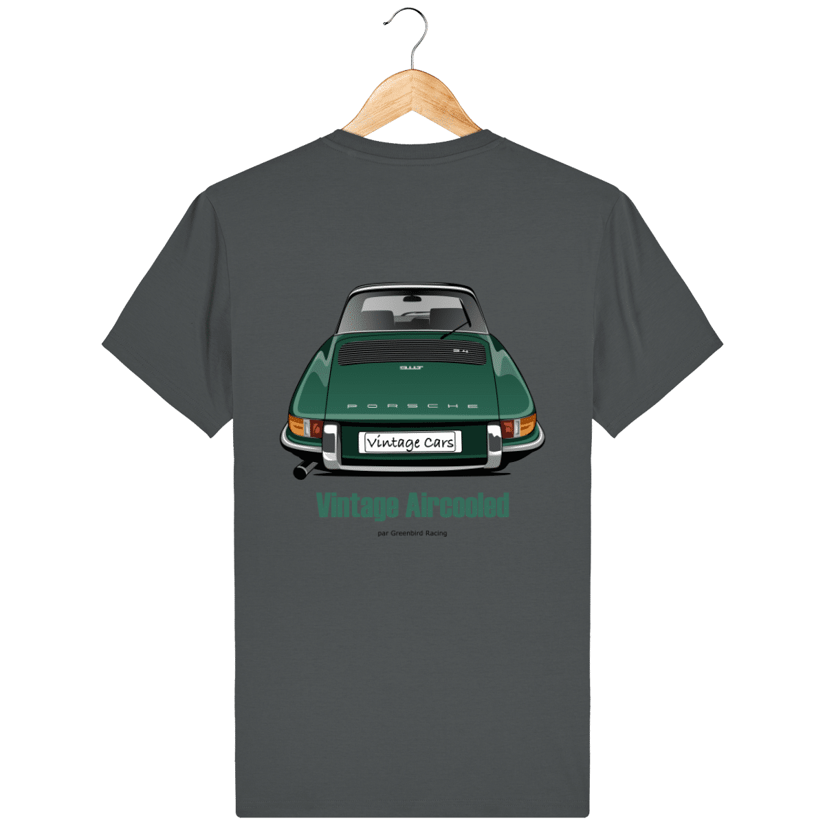 Vintage Porsche 2 4 green 1968 t shirt Greenbird racing