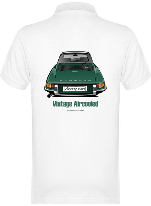 Polo Porsche Vintage 2,4l verte 1968 flat6 Aircooled - TT White - Dos